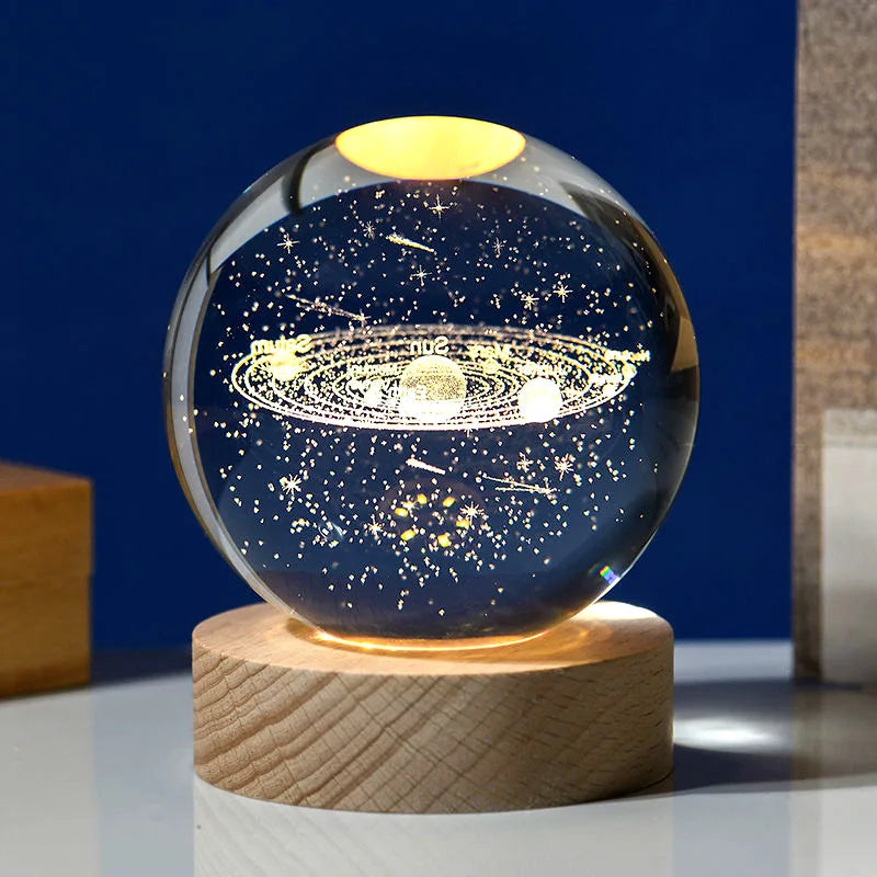 3D Crystal Ball Glass Planet