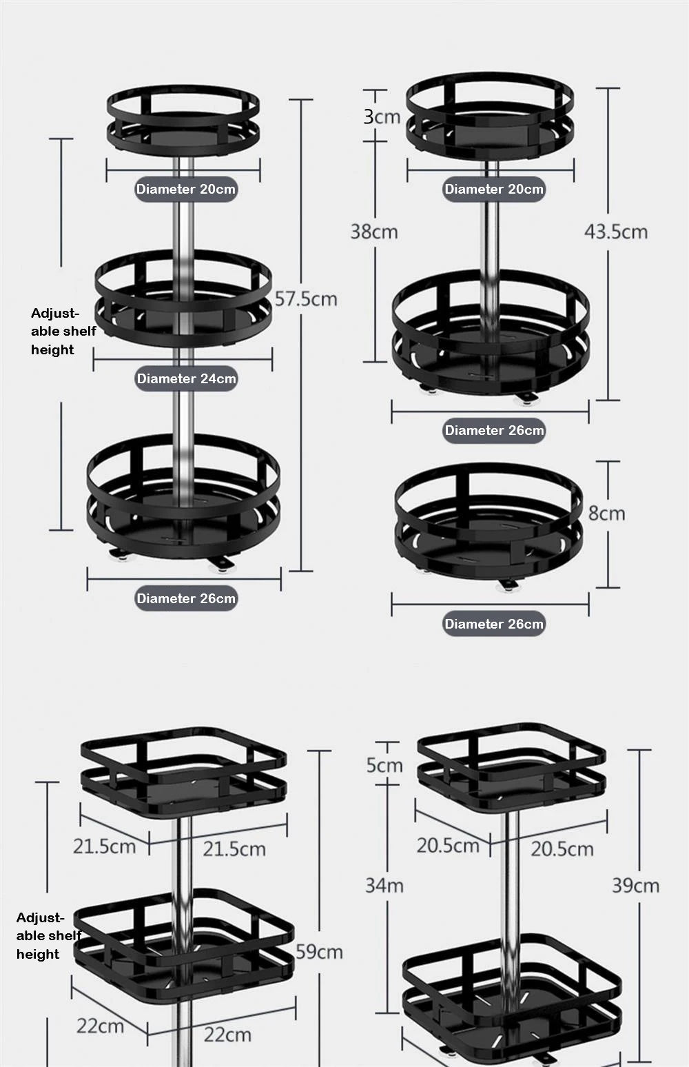 Rotatable Kitchen Storage Rack